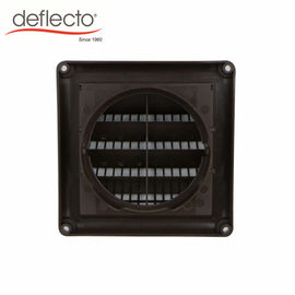 Brown Plastic Register Vents 4 Inch AC Anti UV Plastic Wall Vent With Fixed Louvers